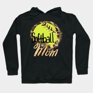 Softball Mom Cheetah Background Design Hoodie